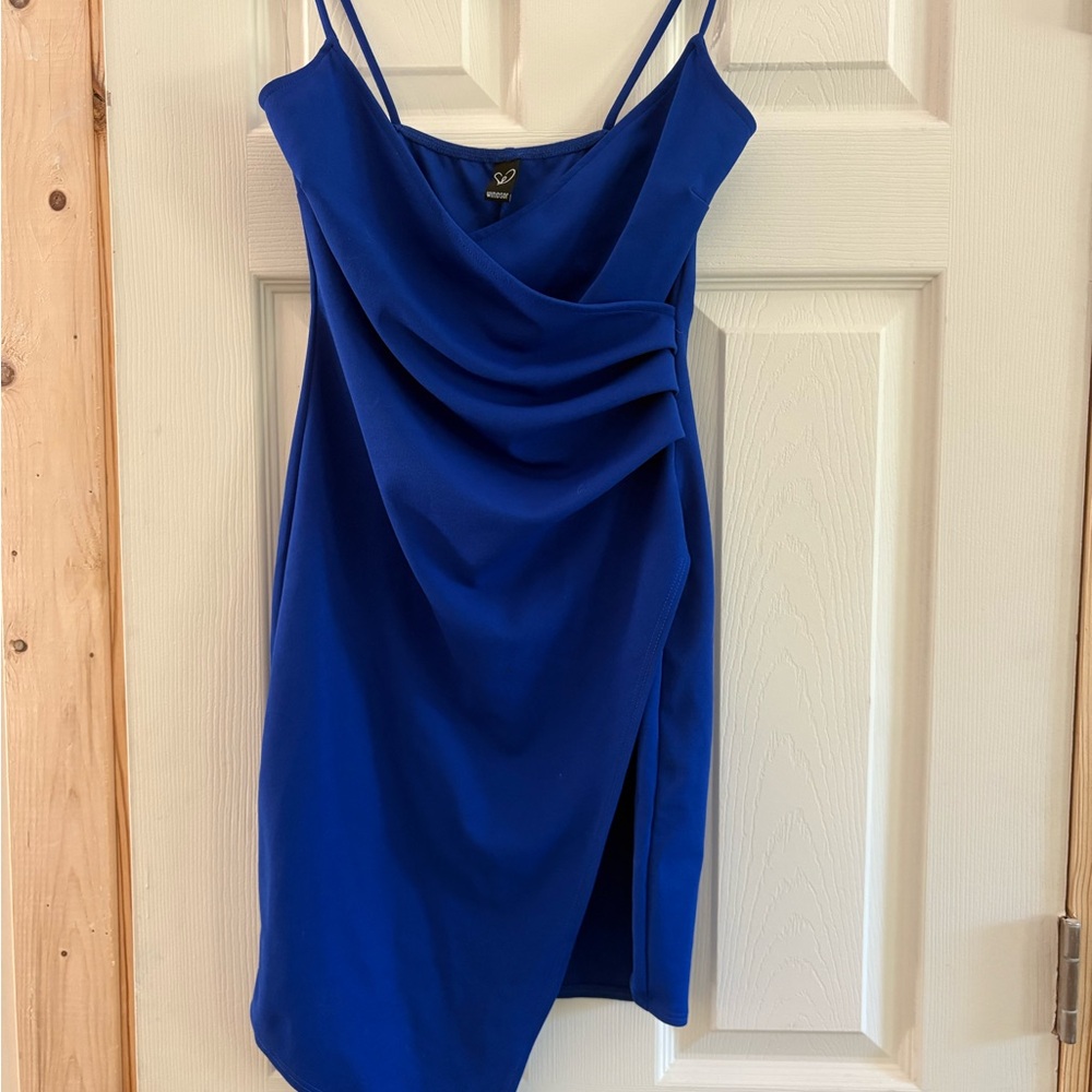 Windsor Royal Blue Draped Mini Dress